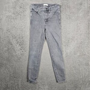 Madewell 10 High-Rise Skinny Jeans Gray Wash Size 29 Womens Stretch Denim